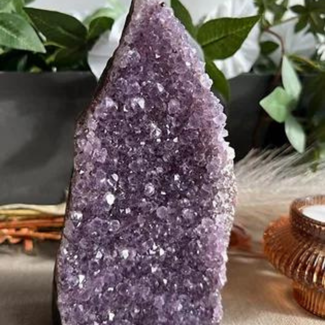 Amethyst on cut base