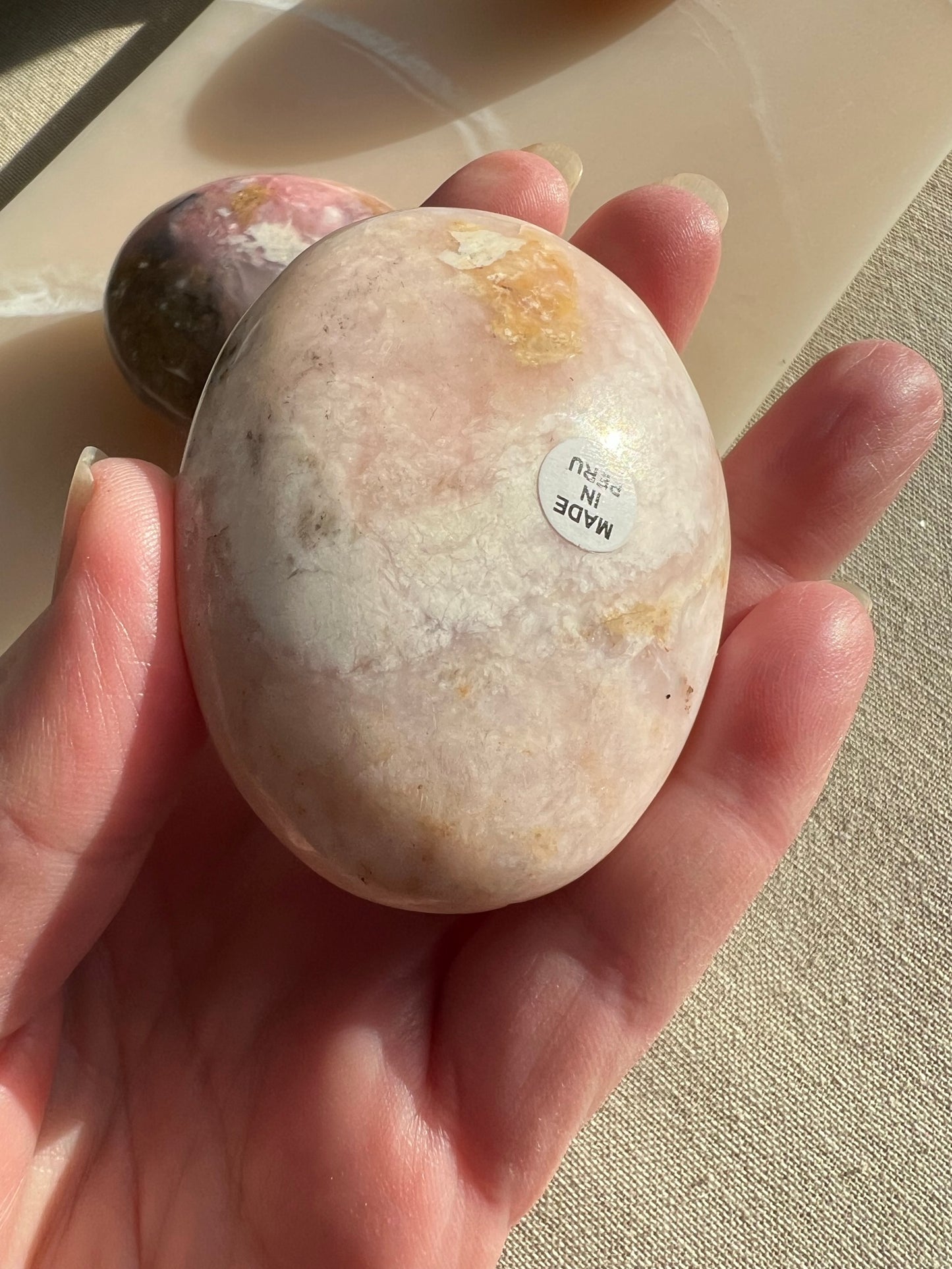 Peruvian Pink Opal Palmstone