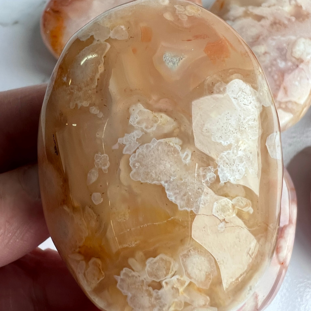 Flower Agate Palmstone Large