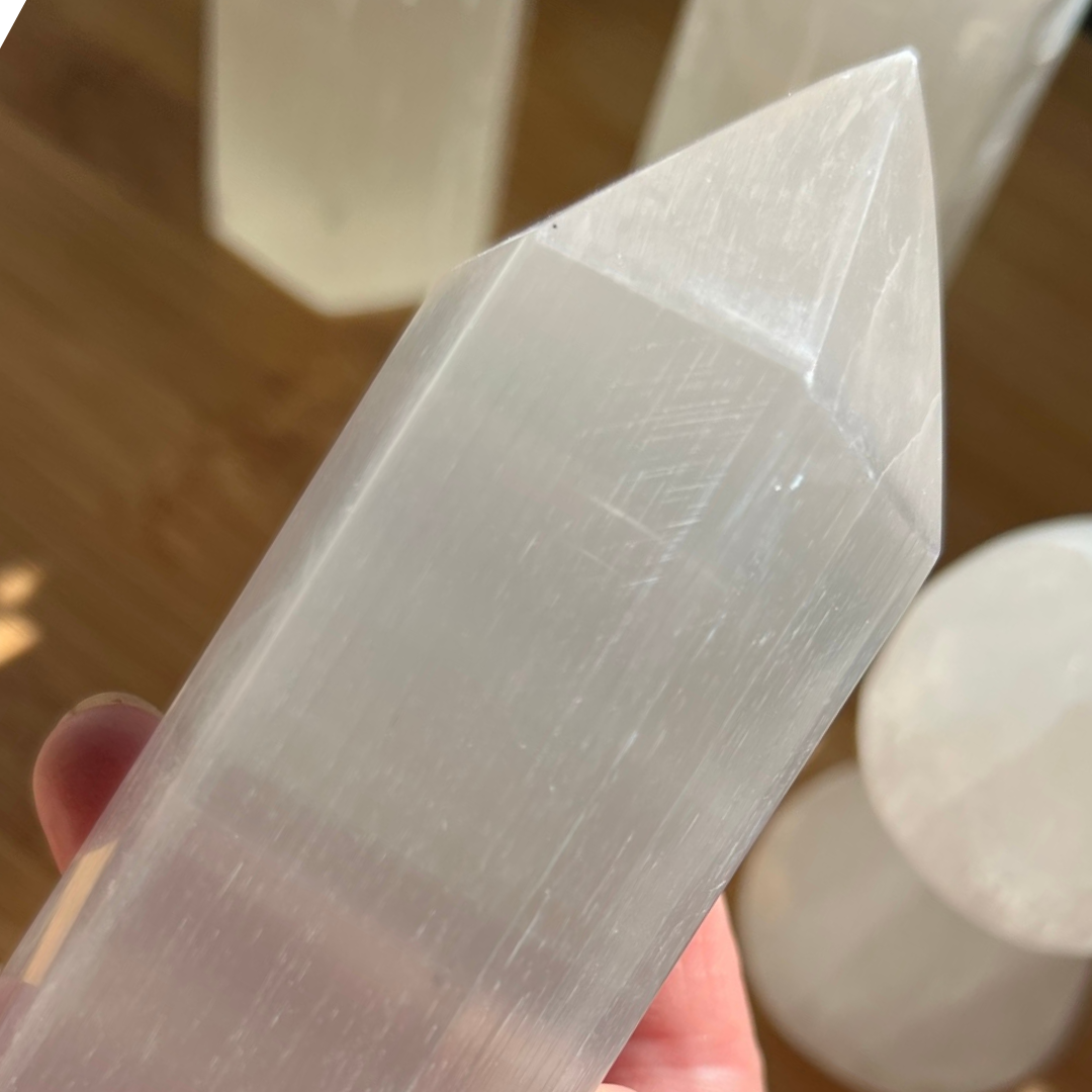 Selenite Point Large