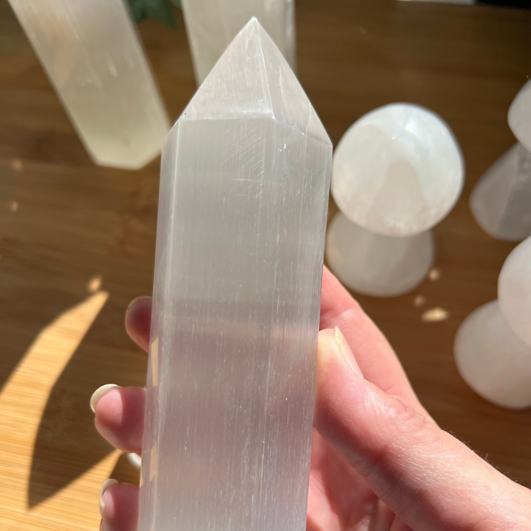 Selenite Point Large