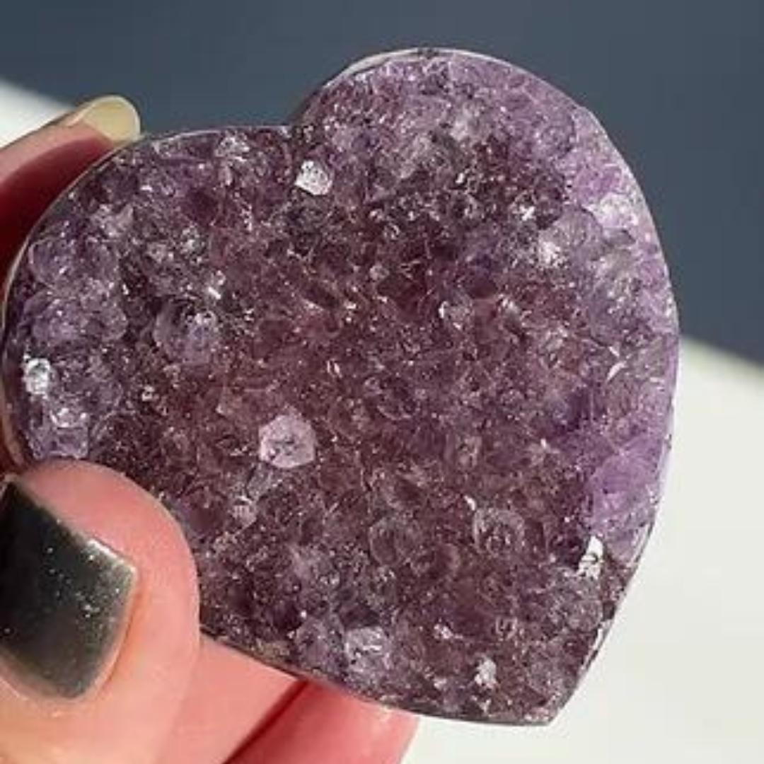 Amethyst Druzy Heart