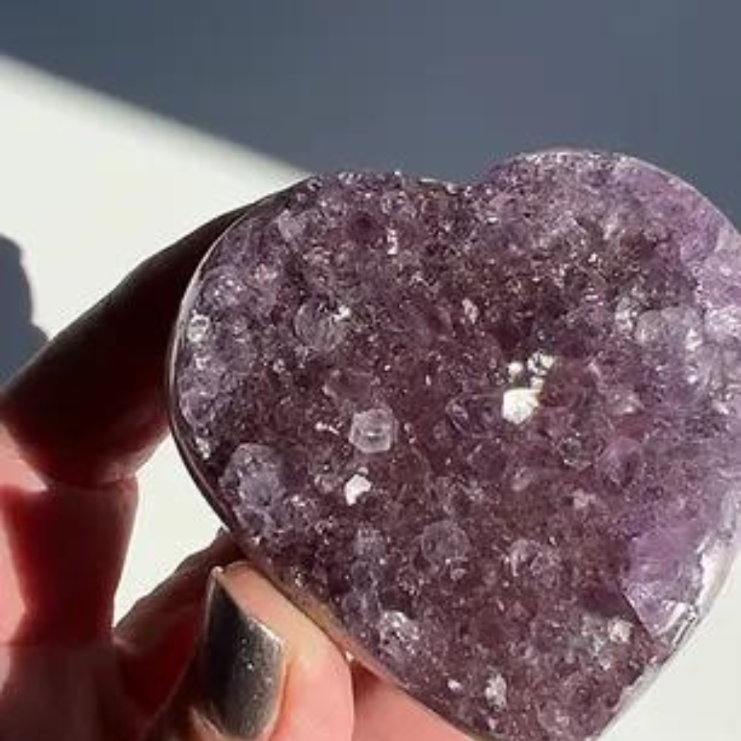 Amethyst Druzy Heart