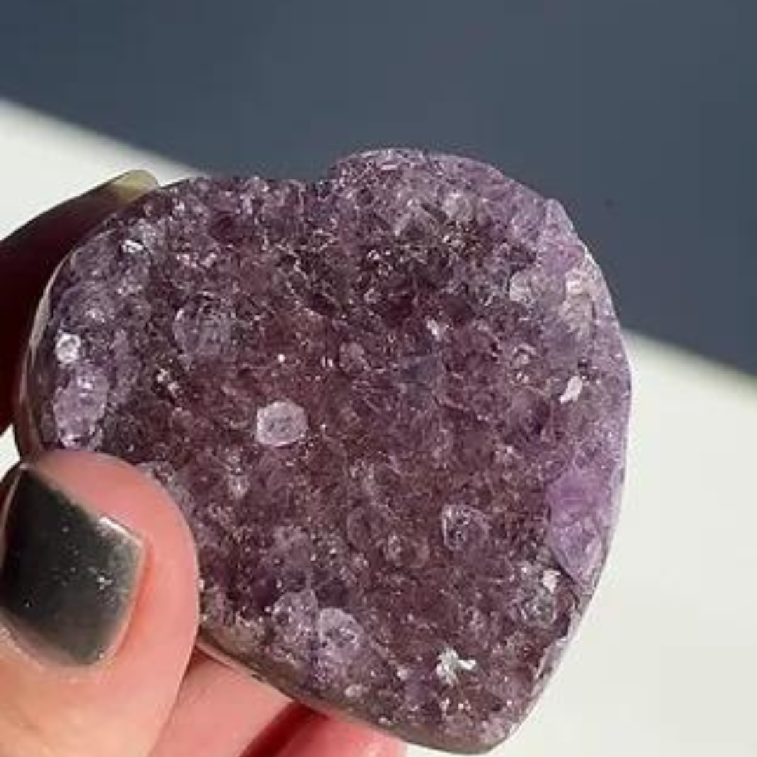 Amethyst Druzy Heart