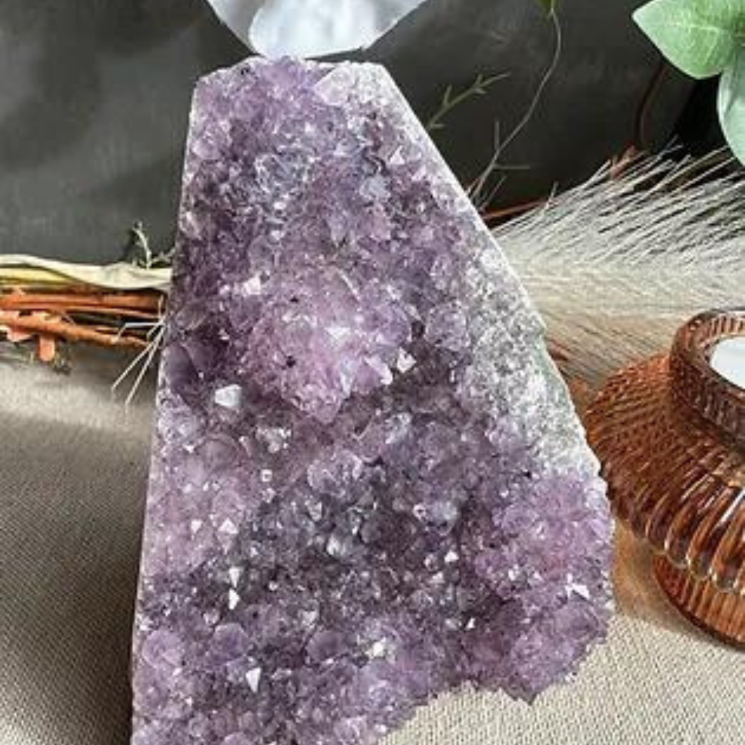 Amethyst on cut base