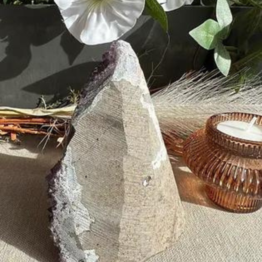 Amethyst on cut base