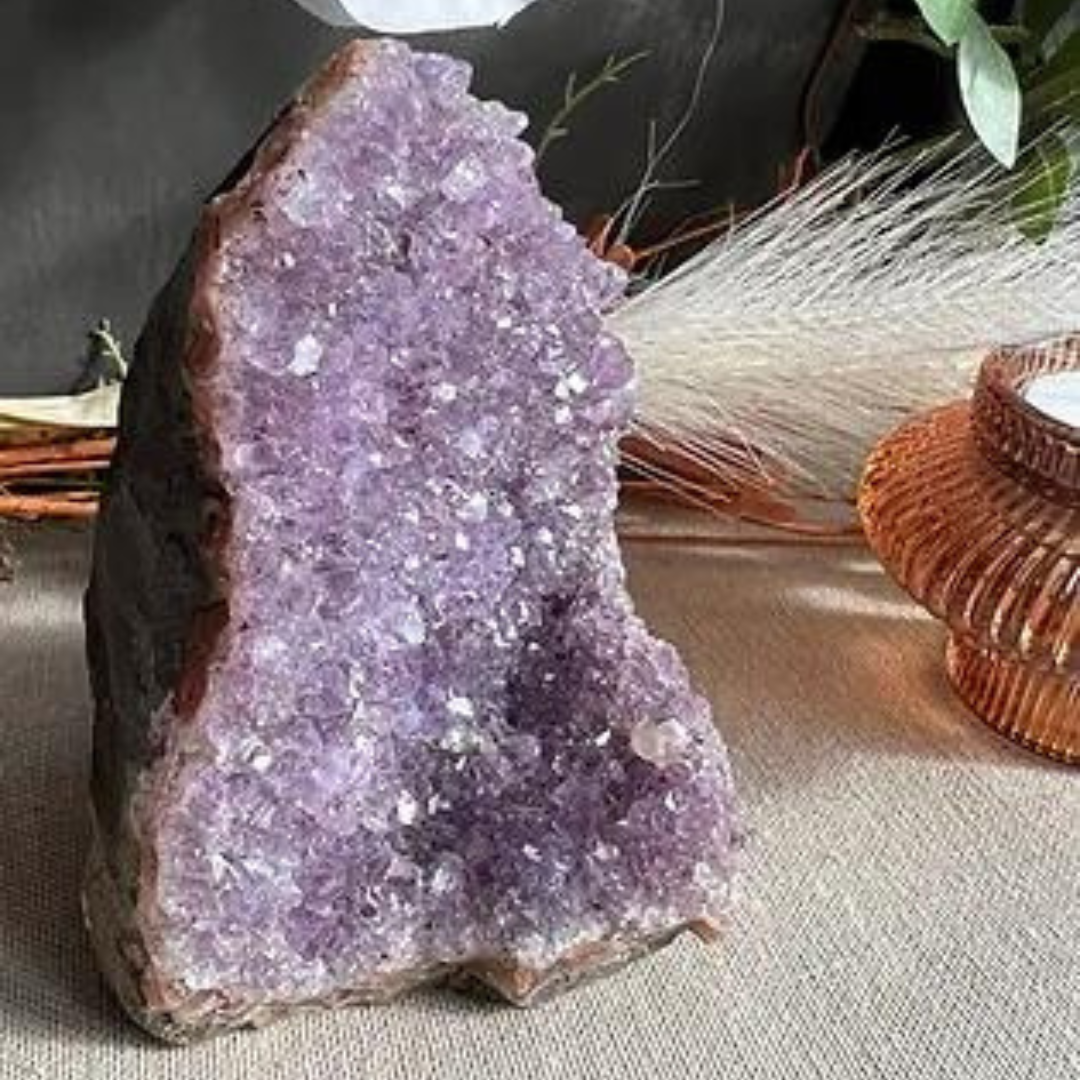 Amethyst on cut base