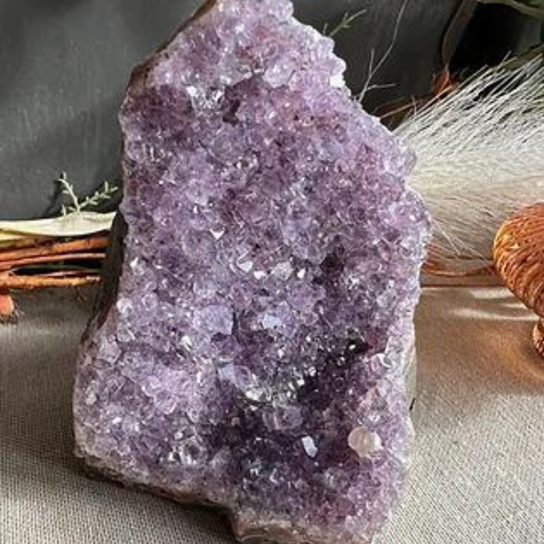 Amethyst on cut base