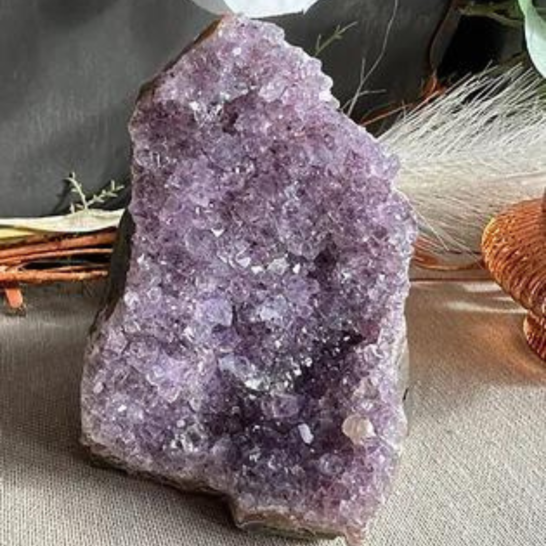 Amethyst on cut base
