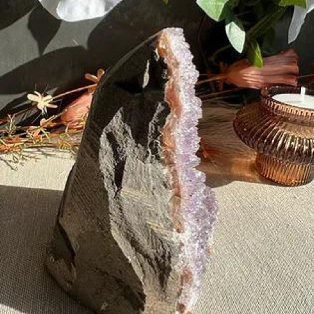 Amethyst on cut base
