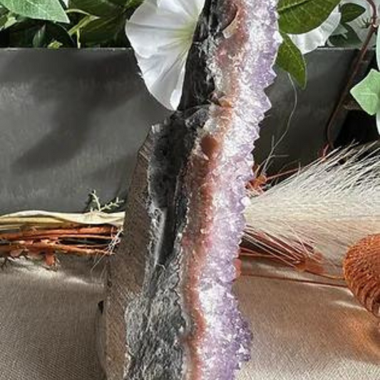 Amethyst on cut base