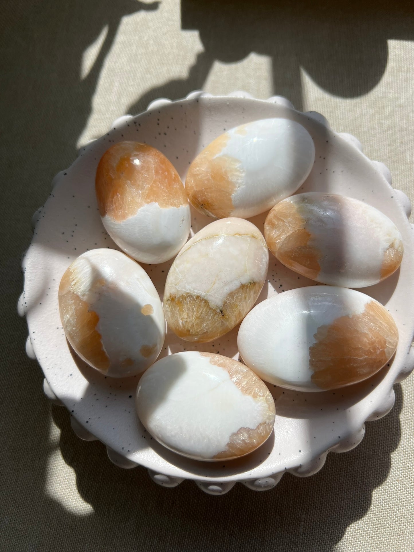Scolecite & Stilbite Palmstone - Medium