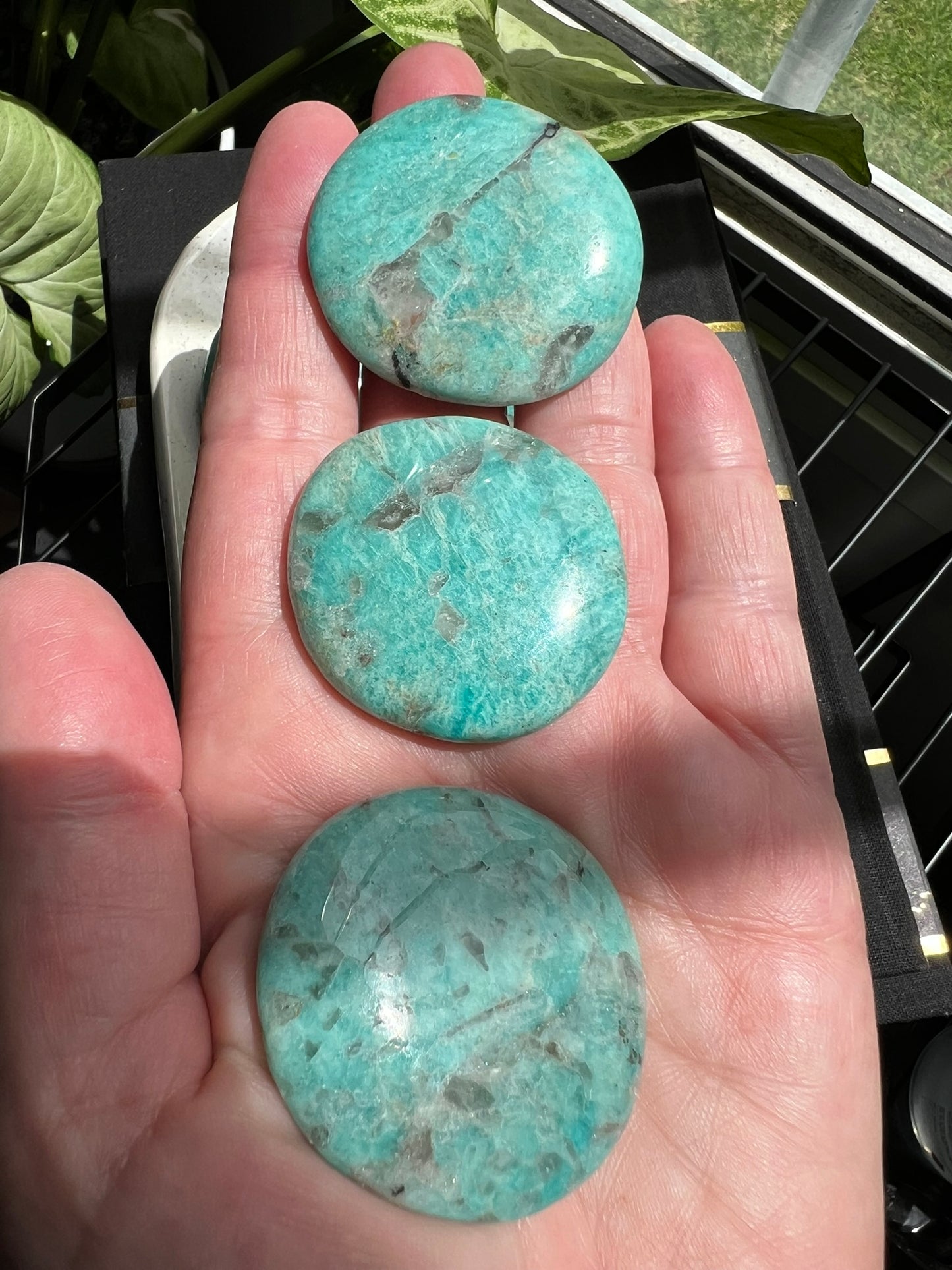 Smokey Amazonite Flat Stone