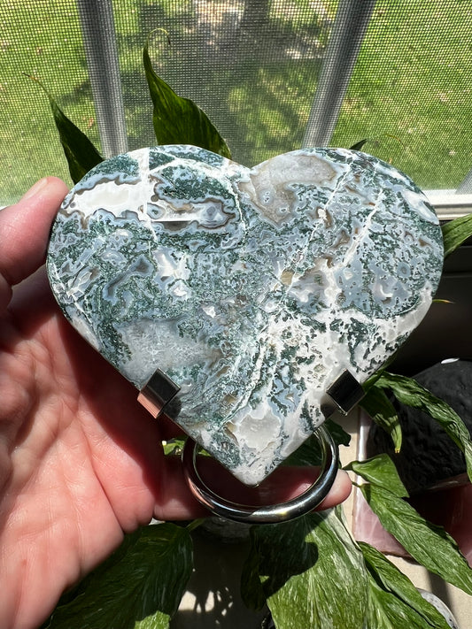 Moss Agate Heart