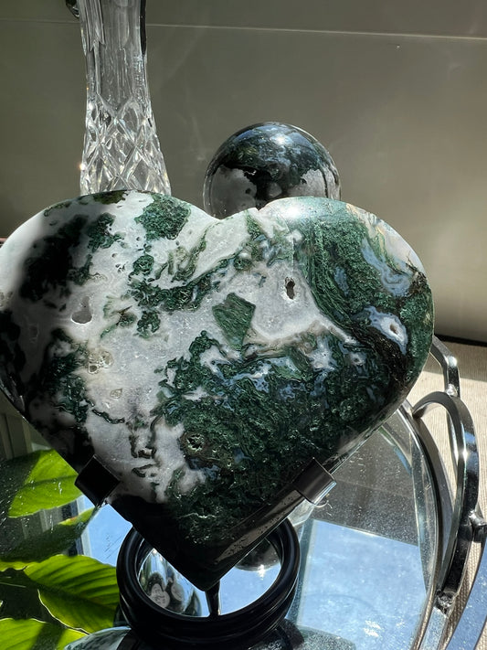 Moss Agate Heart