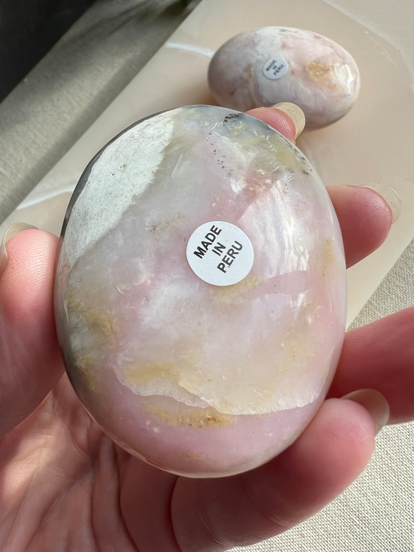 Peruvian Pink Opal Palmstone