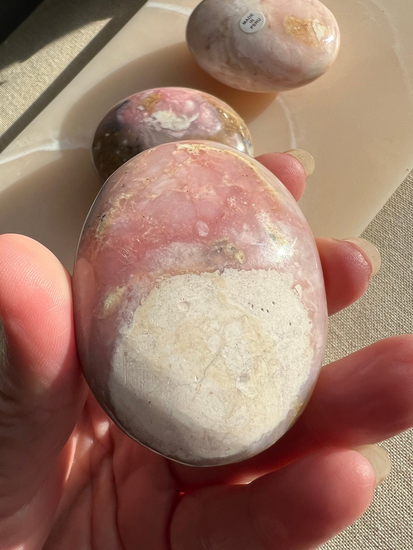 Peruvian Pink Opal Palmstone