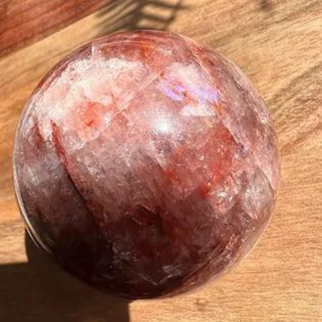 Fire Quartz/ Hematite Sphere