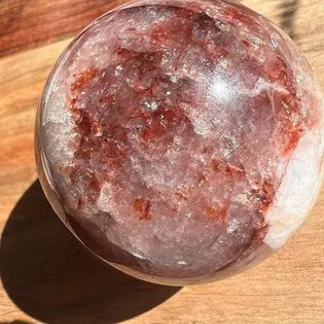 Fire Quartz/ Hematite Sphere