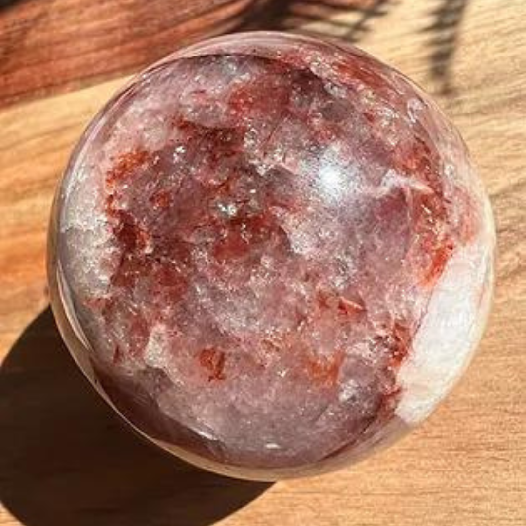 Fire Quartz/ Hematite Sphere