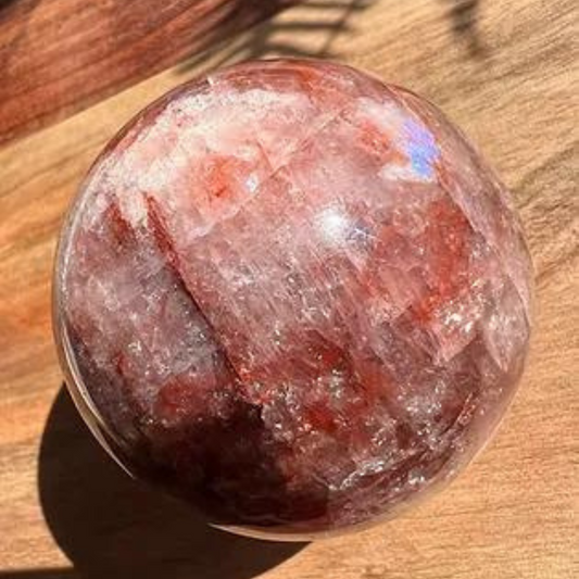 Fire Quartz/ Hematite Sphere