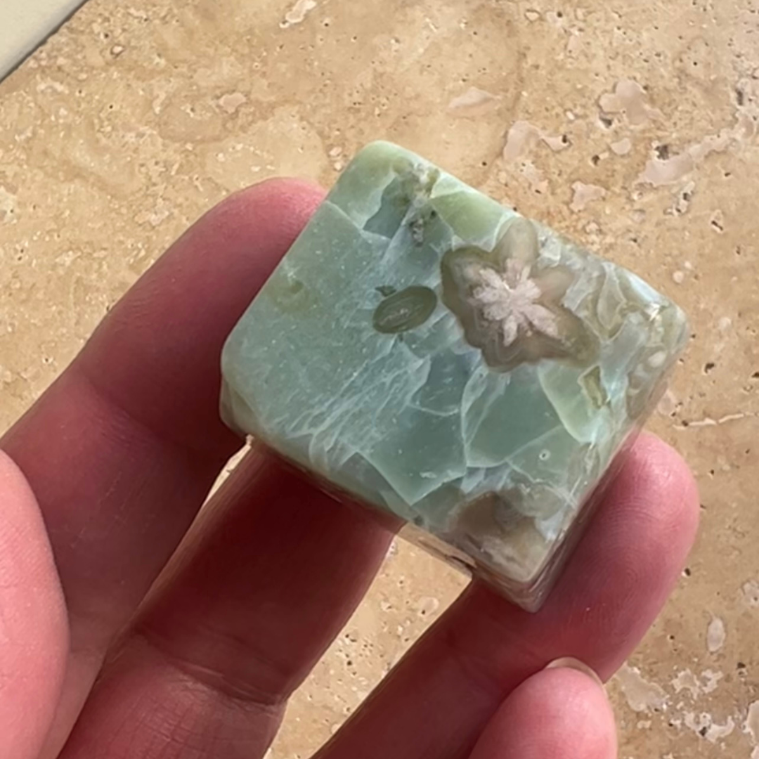 Flower agate Cube