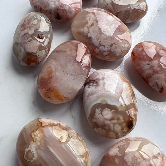 Flower Agate Palmstone Large