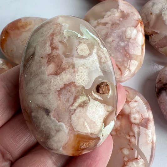 Flower Agate Palmstone Medium