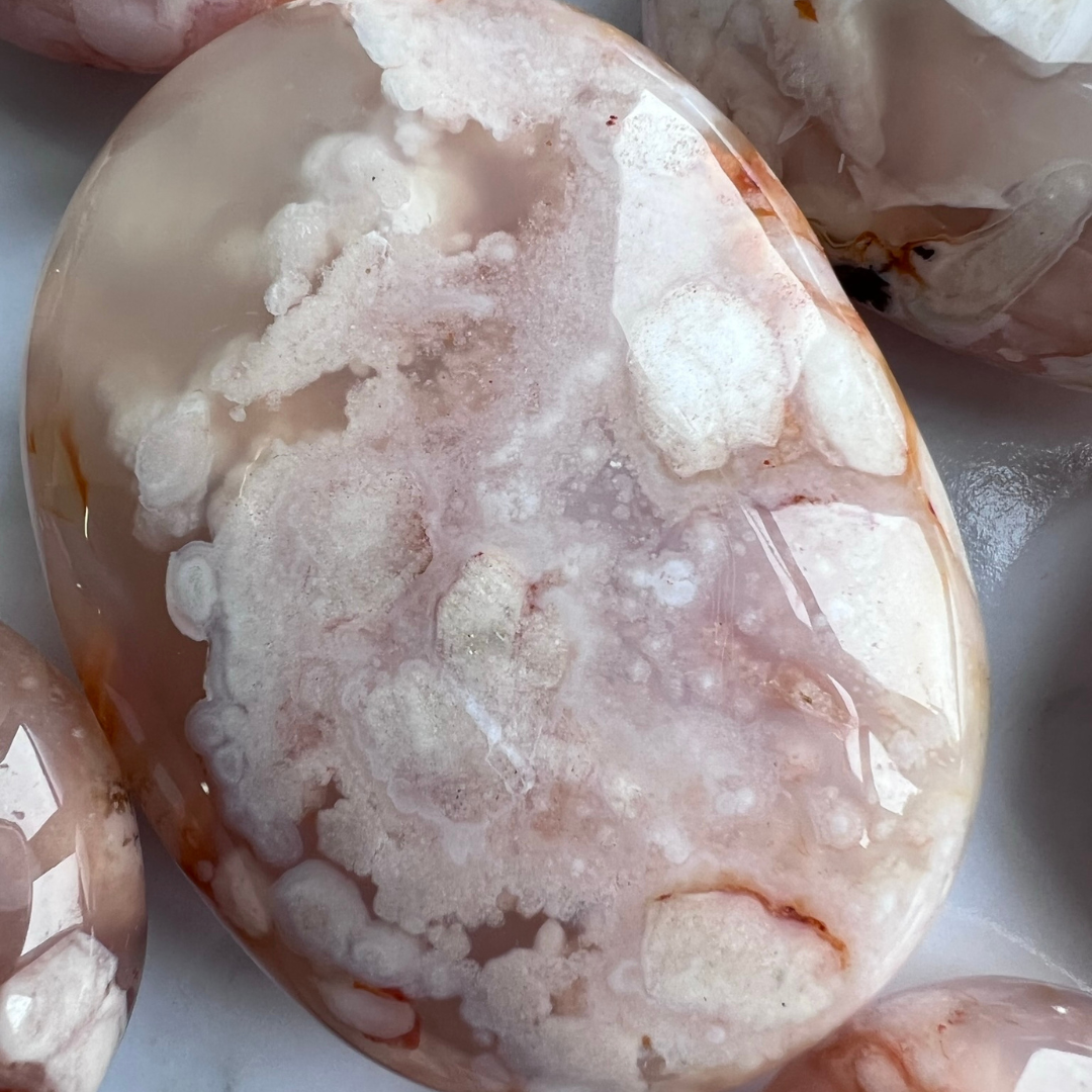 Flower Agate Palmstone Large