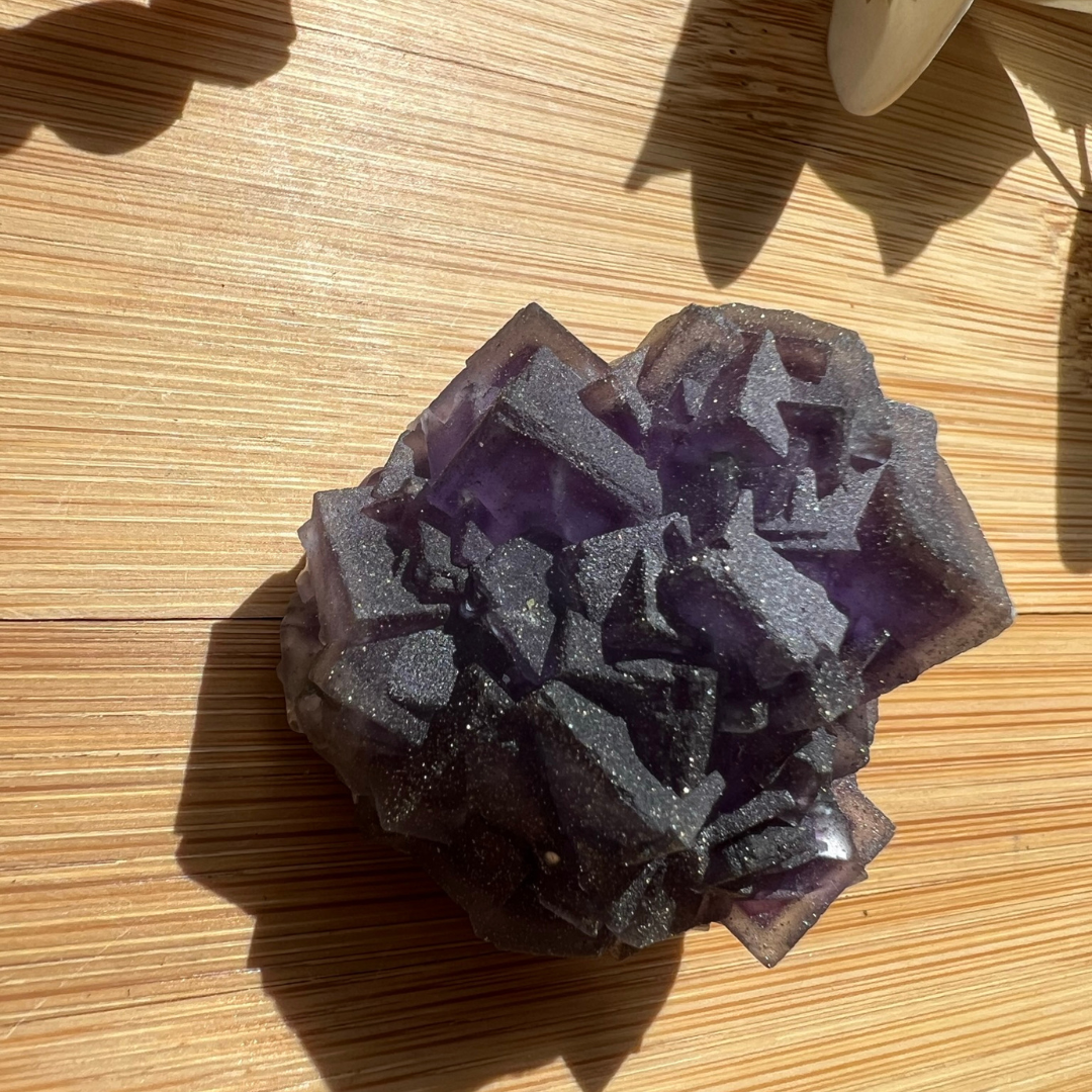 Speciman Purple Fluorite with Pyrite