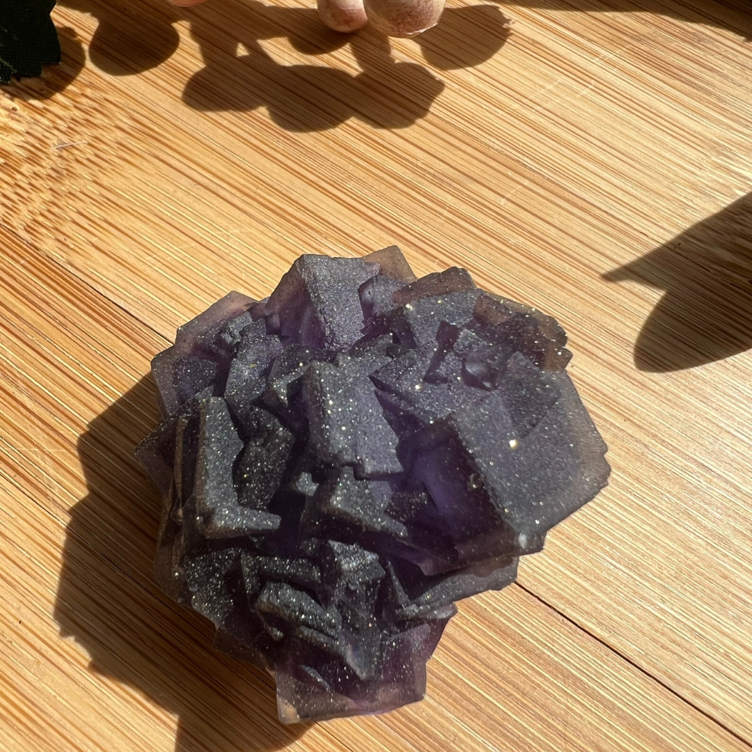 Speciman Purple Fluorite with Pyrite