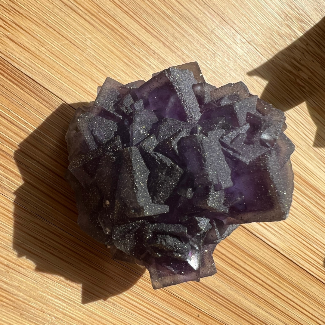 Speciman Purple Fluorite with Pyrite