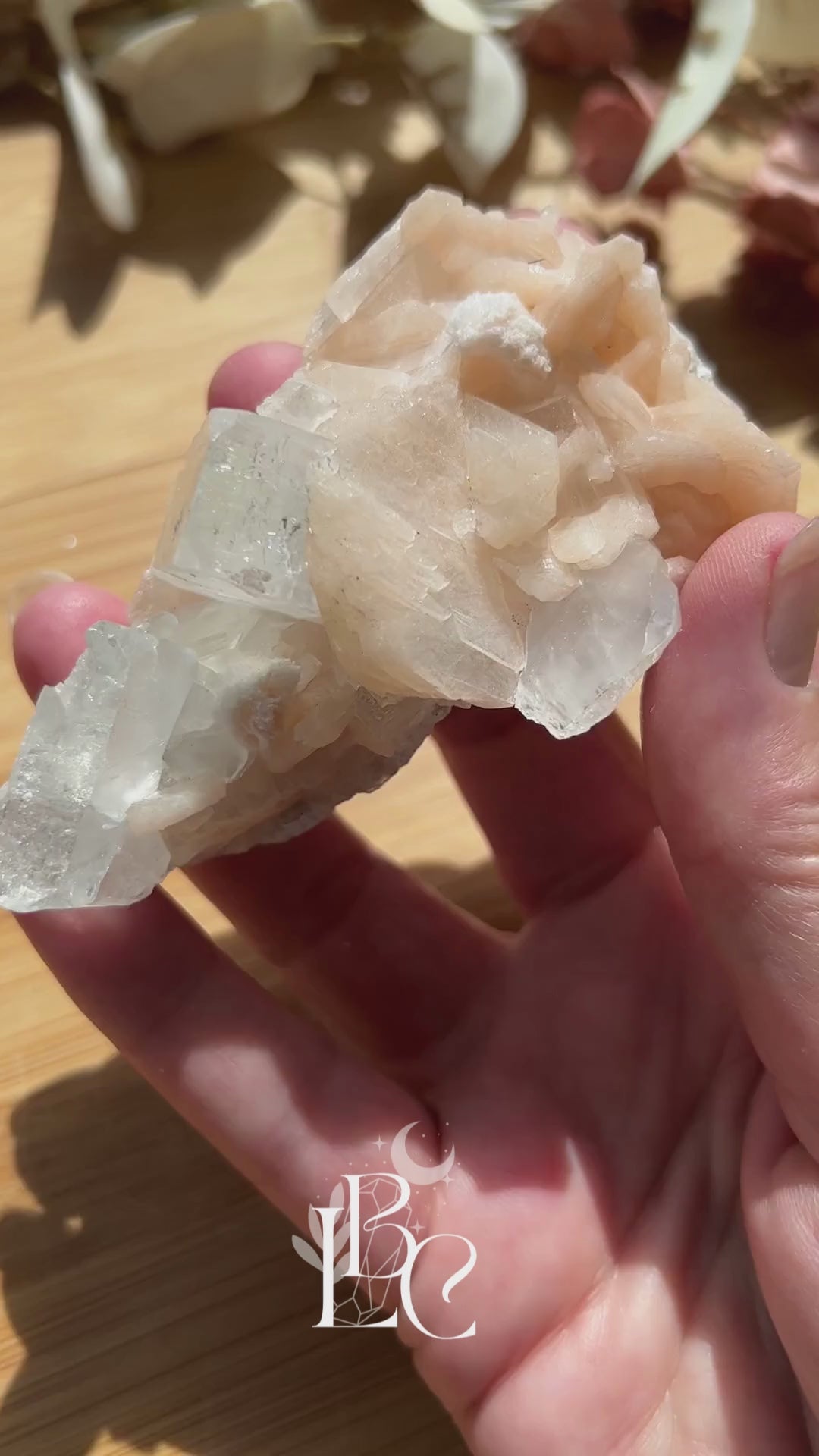 Apophyllite and Stillbite crystal cluster